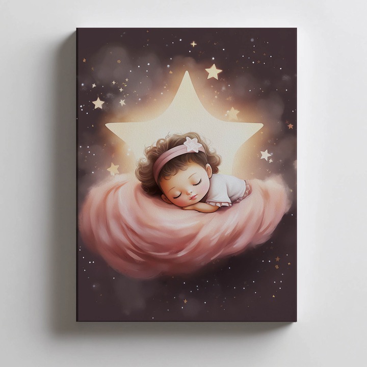 Tablou decorativ, multicolor, 70x100 cm, roz, fara rama, hartie mata 230 gsm