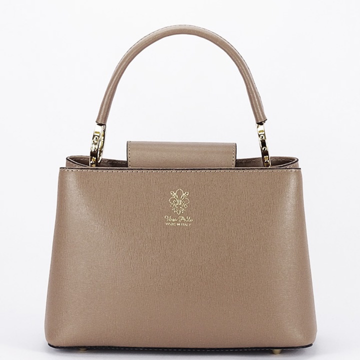 Geanta taupe inchis din piele naturala 8950 119 Maro taupe