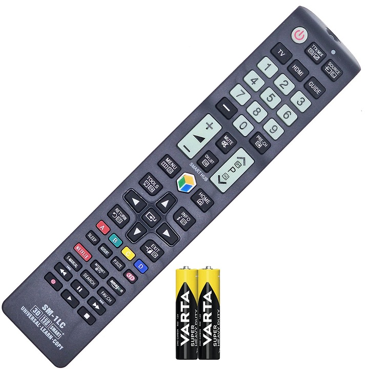 Telecomandă universală Samsung, KNTECH, SM-1LC, ergonomică, cu baterii incluse
