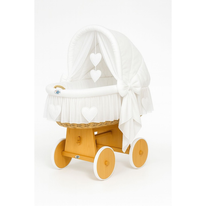 Landou bebelusi, My Sweet Baby, cu copertina mobila, natural, dimensiuni mari, 100% material ecologic