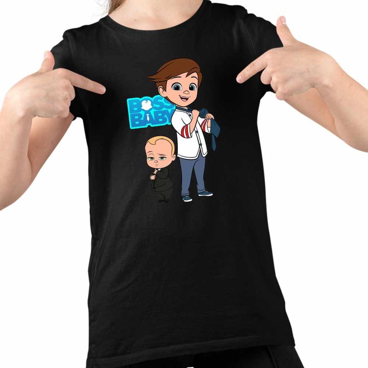 Tricou Copii Fete Boss Baby Tim, Fekete