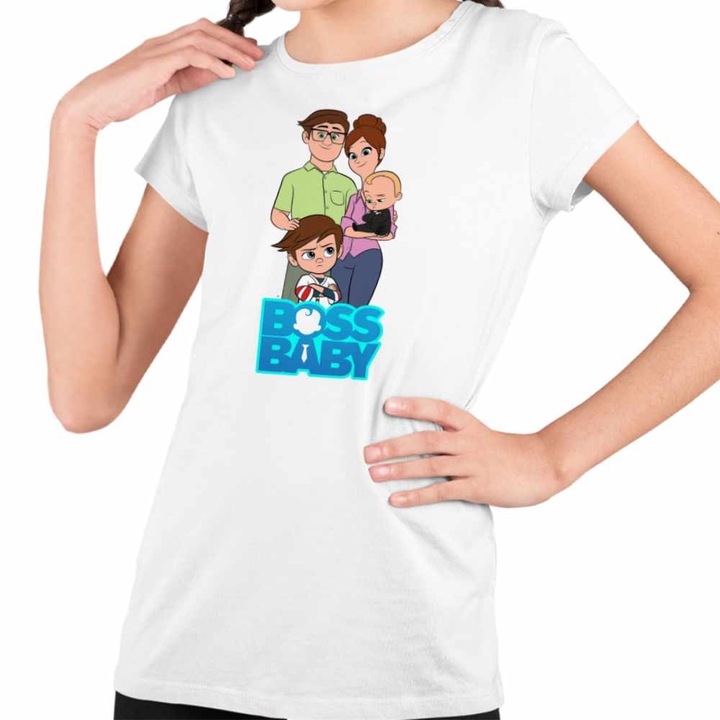 Tricou Copii Fete Boss Baby Family, Fehér