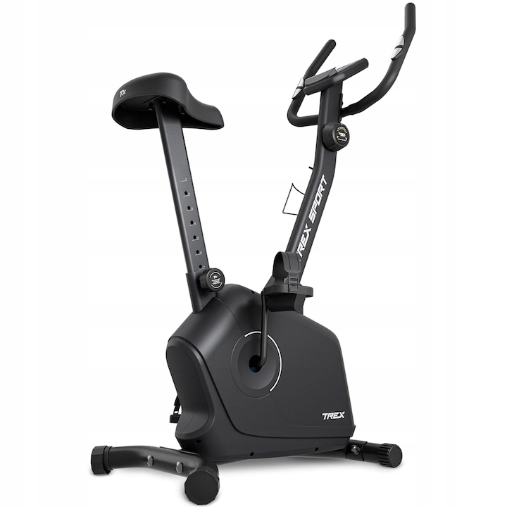 Фитнес велосипед Rigon, магнитен, 8 нива на съпротивление, 5 кг маховик, компактен, черен