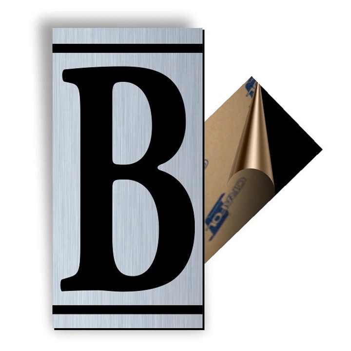 Litera B, ABS, Gravat, Argintiu, M7 Creative Sign