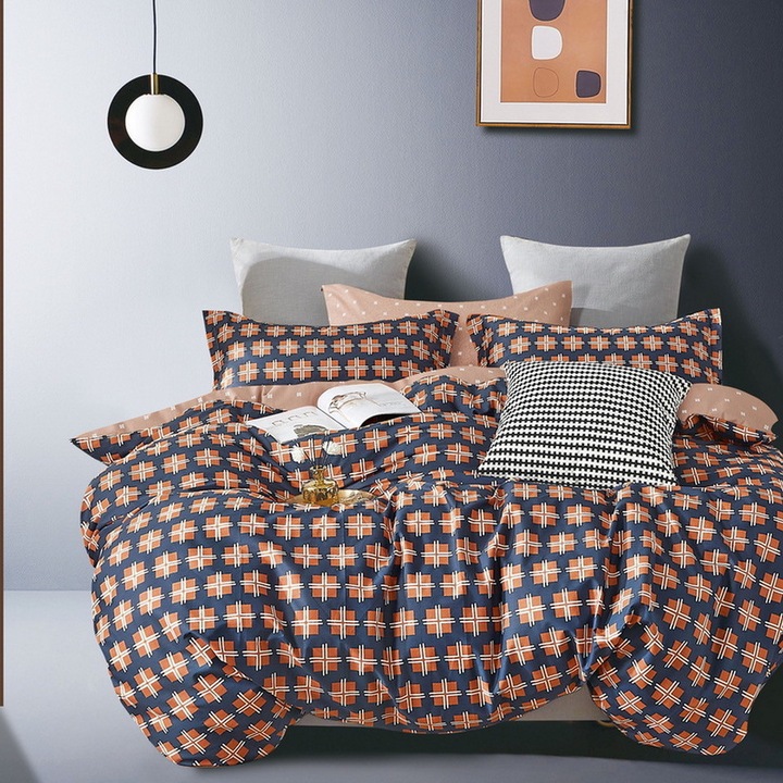 Ágynemű, KZ, 160x200cm, 2 részes szett 70x80cm, geometrikus, többszínű