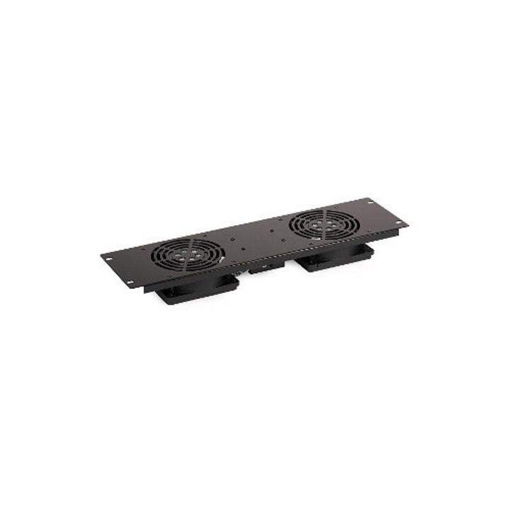 Panou ventilator 19", 3U, 2 ventilatoare, 230V AC, pentru RACK