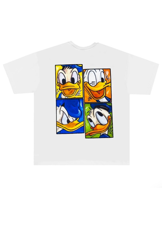 Donald kacsa mintás póló fekete / fehér – Férfi streetwear, Fehér