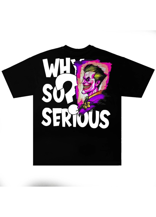 Tricou Joker Why So Serious Print – Alb / Negru Streetwear, White