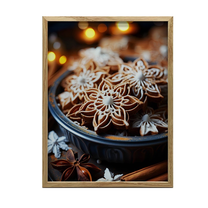 Plakat decorativ, Pierniczki in stil floral, 70x100cm, hartie mata 230 gsm