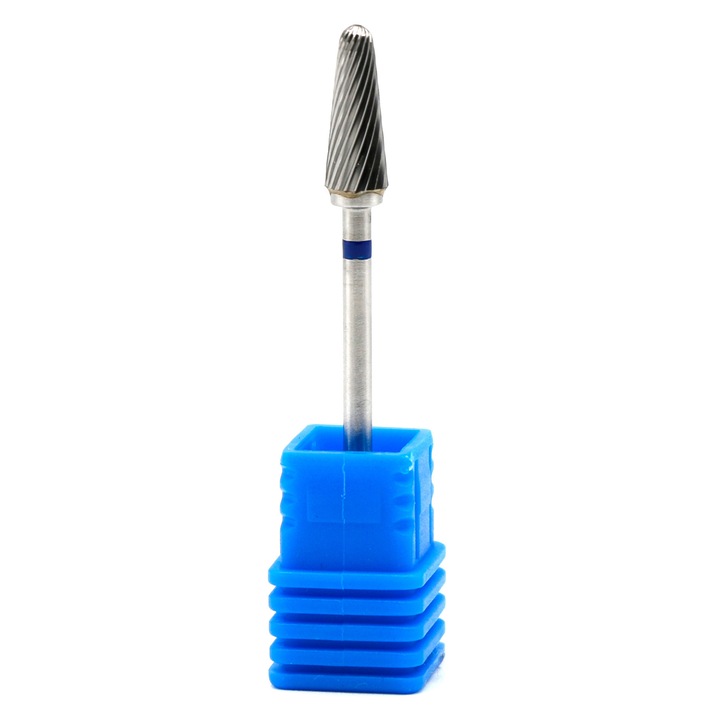 Capat de freza din carbura, Global Fashion, Medium Umbrella 3/32, brau albastru, pentru manichiura si pedichiura