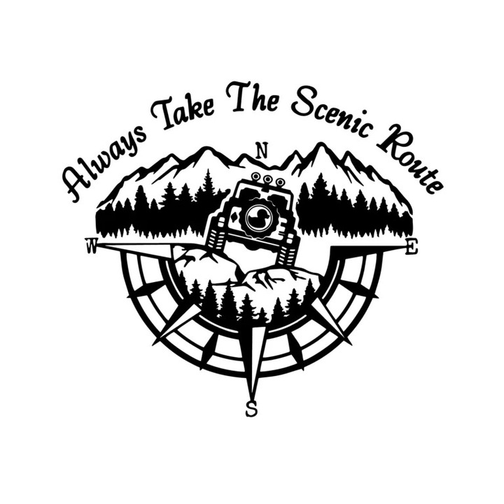 Sticker Auto Decorativ Off Road 4x4, Busola, alb, 26 cm