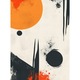 Tablou Kosmiczna Forma, 50x70 cm, rama din lemn, culori portocaliu, negru, alb