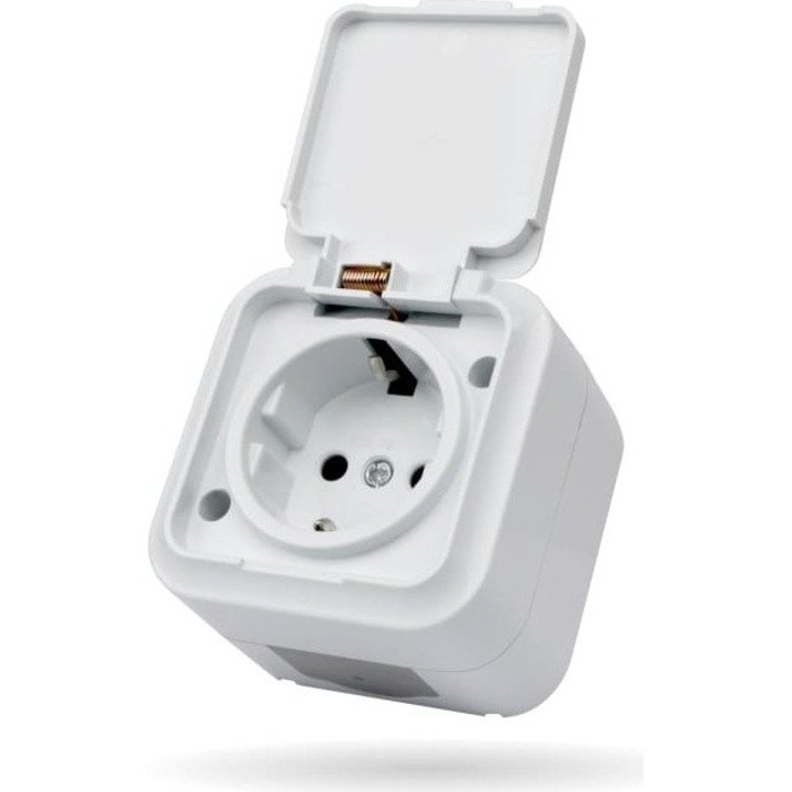 Priza exterioara, IP54, alb, 1 buc.