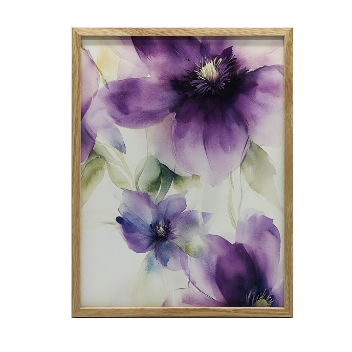 Plakat "Sen o Klematisie", 40x50 cm, fara rama, hartie mata 230 gsm, flori mov