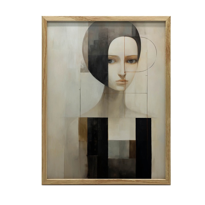 Poster cu model Frumusete suprarealista, 30x40 cm, rama din lemn, stejar deschis, hartie mata 230 gsm