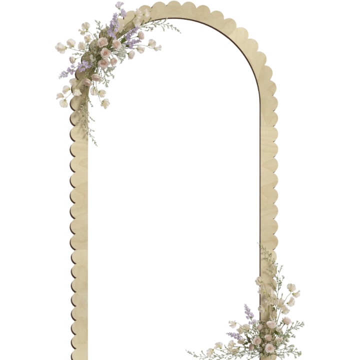 Suport decorativ pentru baloane SMX, 96x168cm, lemn natural, set cu banda