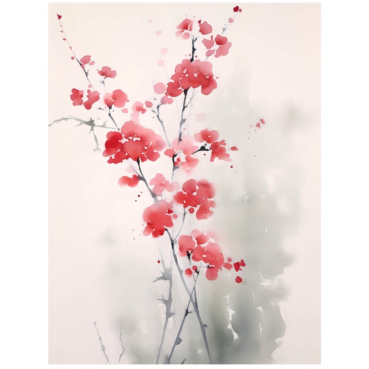 Poster fara rama, model Farmecul Primaverii Ciresilor, 50x70cm, hartie mata 230 gsm