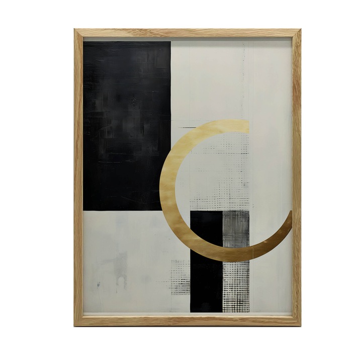 Poster cu model Geometria impotriva infinitului, 30x40 cm, rama din lemn, stejar deschis, hartie mata 230 gsm