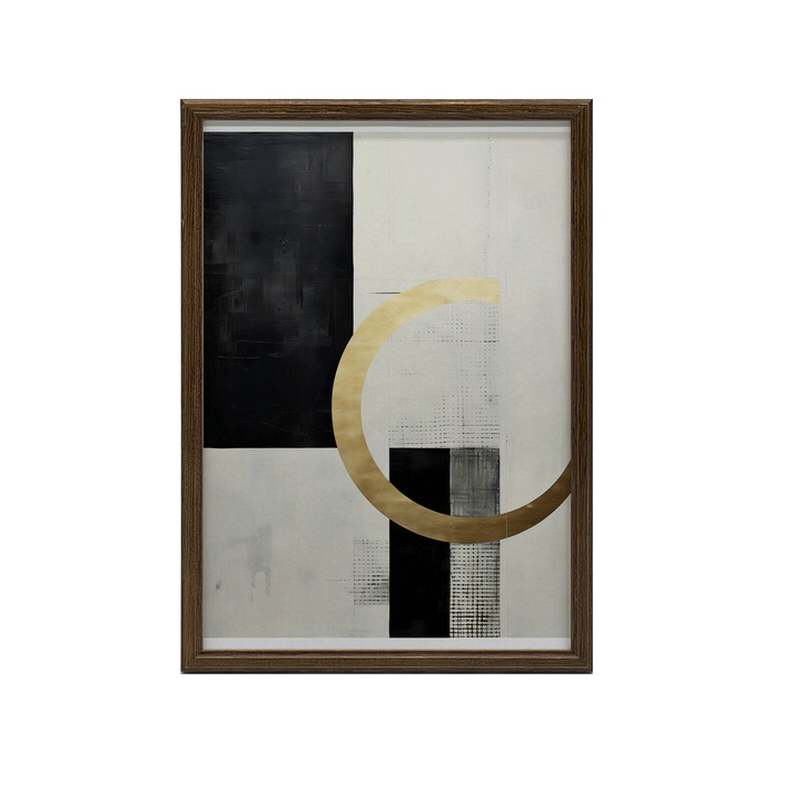 Poster cu model Geometria impotriva infinitului, 30x40 cm, rama din lemn, maro inchis, hartie mata 230 gsm
