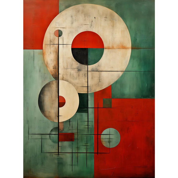 Poster fara rama, model Armonia Cercurilor, 50x70cm, hartie mata 230 gsm