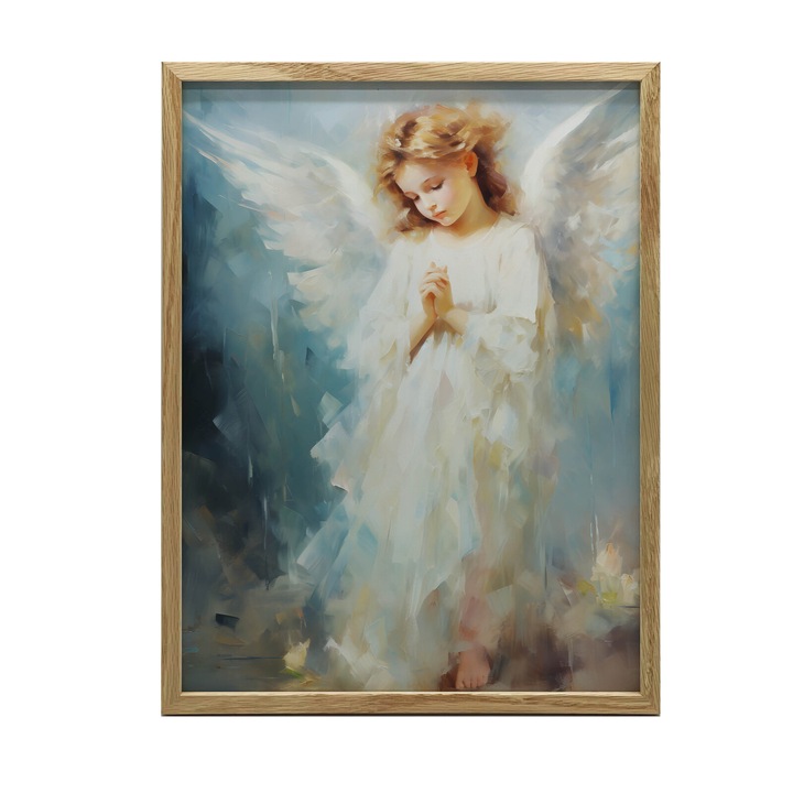 Tablou "Swiatlo Niebios", 50x70 cm, rama din lemn, nuante de albastru, set