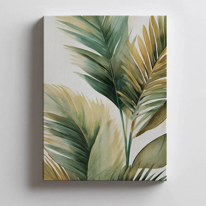 Tablou, 30x40cm, rama din lemn stejar deschis, mat 230 gsm, verde si brun