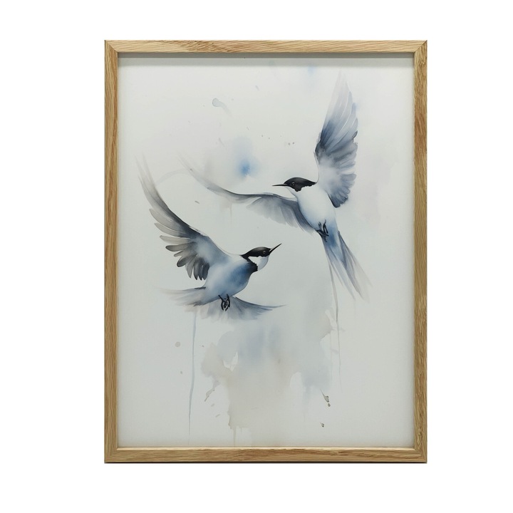 Tablou Cisza Natury, 30x40 cm, rama din lemn, culoare maro inchis, hartie mata 230 gsm