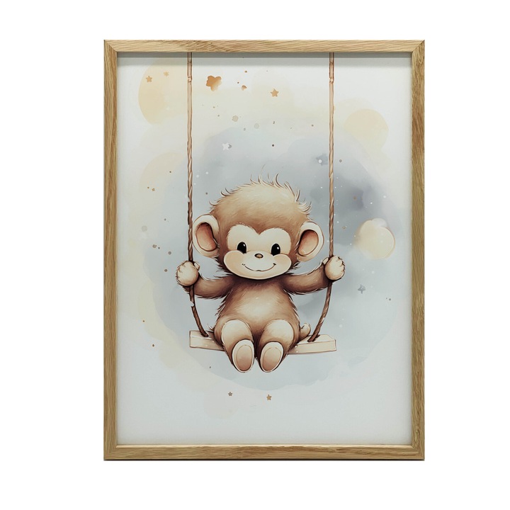 Tablou "Malpka na Hustawce", 30x40 cm, plotno premium, fara rama