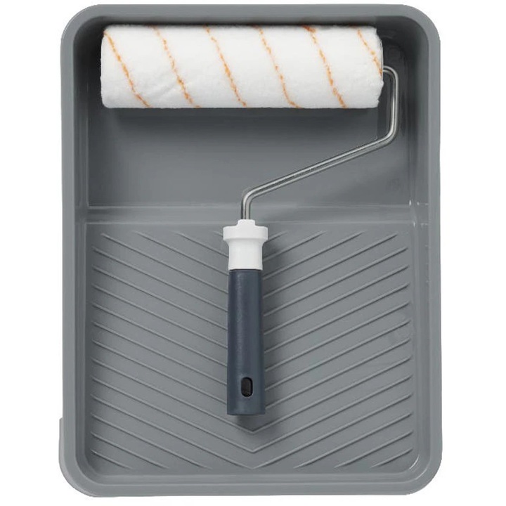 Комплект валяк с тавичка GOODHOME, полиестер, 18см, сив