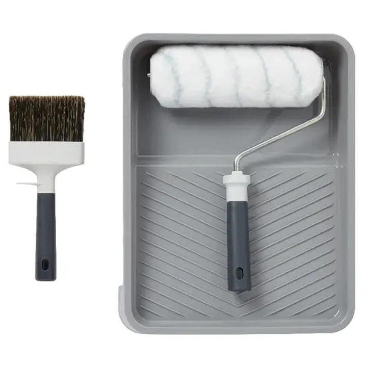 Set trafalet cu tavita si pensula GoodHome, poliamida, gri