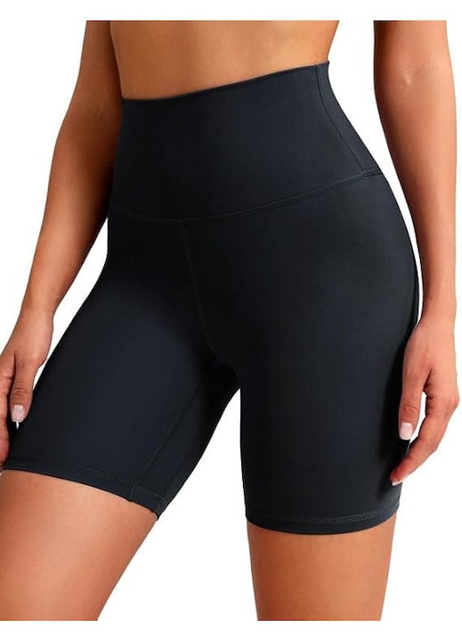 Colanti scurti dama sport BAYDI, talie inalta, elastici, compresie usoara, pentru fitness, yoga, sala, lungime 15, negru, Negru