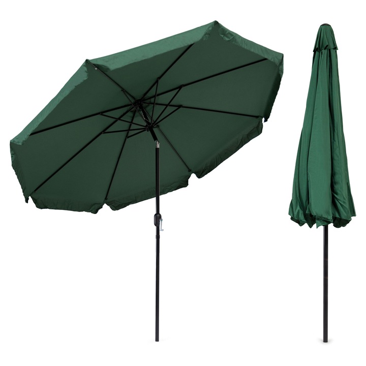 Parasol gradina 3m, MultiGarden, inclinabil, verde, 8 brate, 250cm