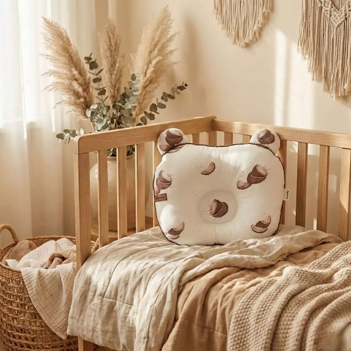 Perna modelatoare pentru capul bebelusului, Muminky, bambus, 23x27cm, antialergica, moale
