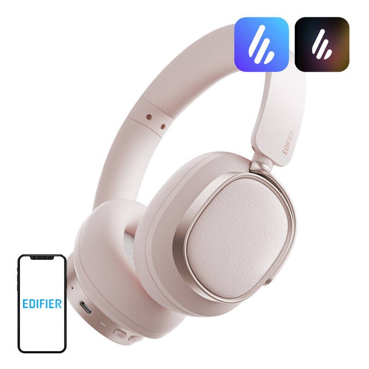 Edifier ES850NB vezeték nélküli fejhallgató, ANC, rózsaszín, szett