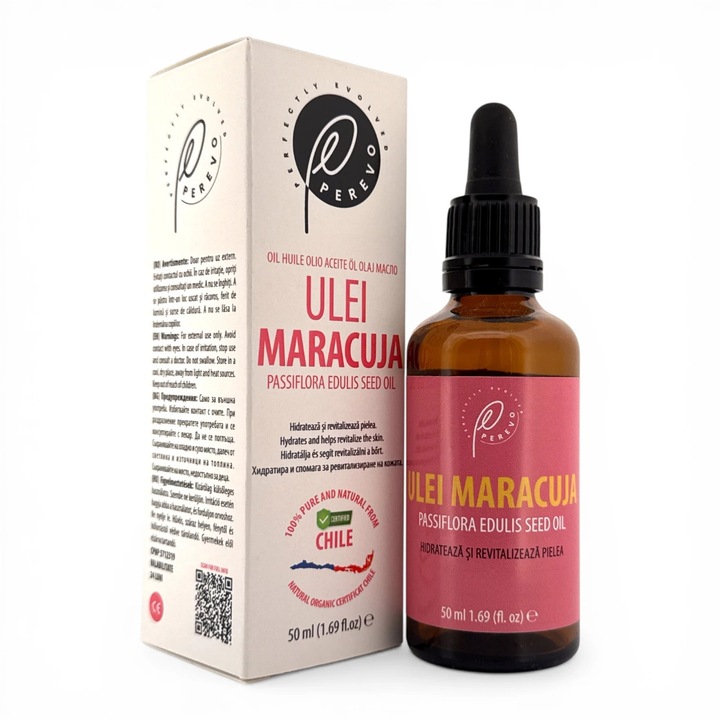 Kozmetikai olaj, Perevo, Maracuja 100% tiszta, 50 ml, revitalizálás, ragyogás