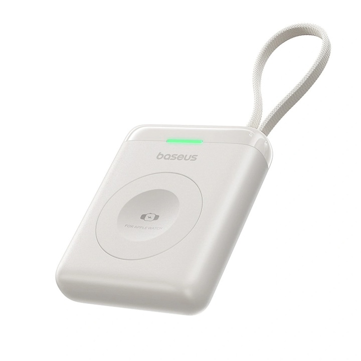Powerbank Baseus EnerFill FW11 5W pentru Apple Watch, alb, cu cablu integrat