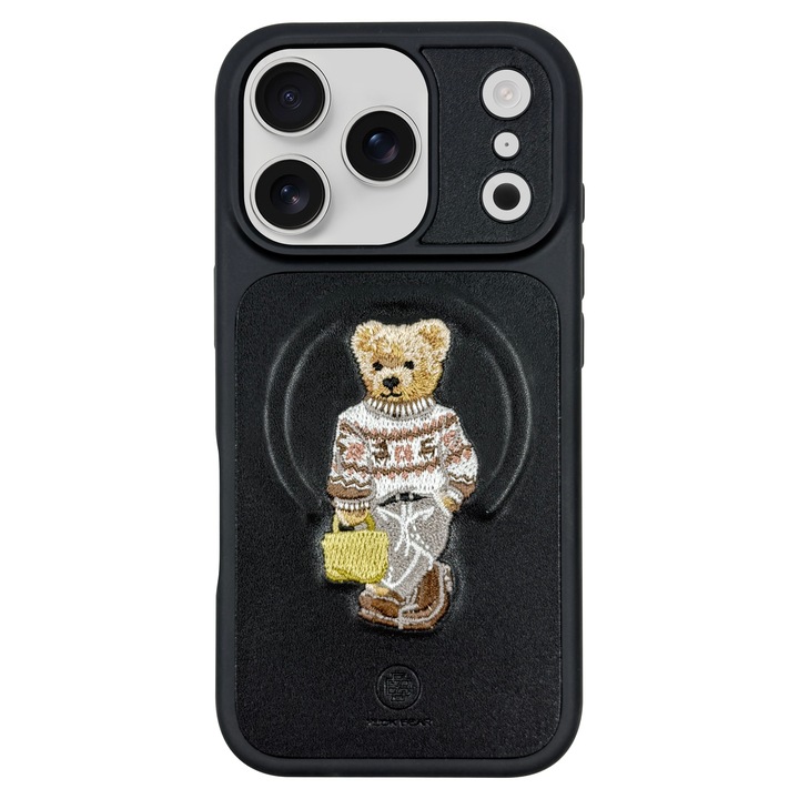 Husa de Protectie, ZuckBear, Pentru Apple iPhone 17 Pro, 6.3 inci, Protejeaza Eficient Telefoanele, Rezistent la Socuri si Deteriorari, Decupaje Perfect Adaptate pentru Butoane, Acces Complet la Porturi, Textile, Negru