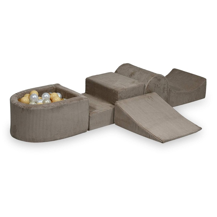 Set loc de joaca din spuma Mimii, tobogan, bazin micro, 100 bile, multicolor, 45x60x30cm