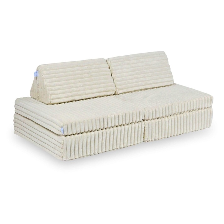 Sofa mini de joaca Mimii Montessori, design compact, 6 piese, multicolor, 60x60x13cm, 60x60x7cm, 22x22x49cm