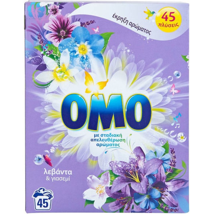 Detergent de rufe Omo cu parfum de Levantica si iasomie 2, 52 kg, 45 spalari