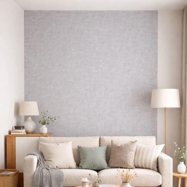 Autocolant de Perete Gri Tip Material 60x30cm - 6buc