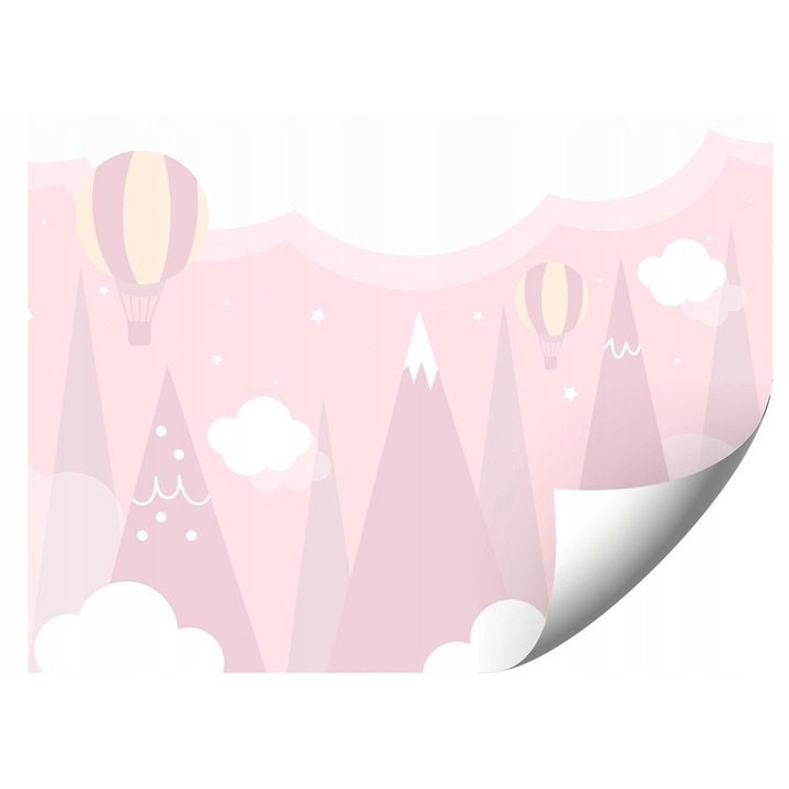 Fototapeta 3D, Gori, nori, stele si baloane, 250x175cm, montaj usor, culori vii