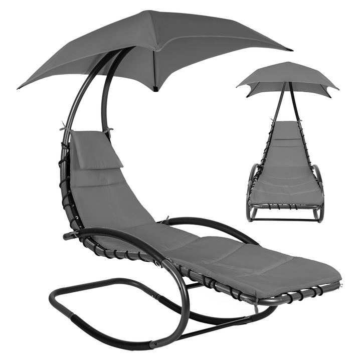 Lezanka ogrodowa MultiGarden, gri, 170x82x185cm, material waterproof, capacitate 150kg