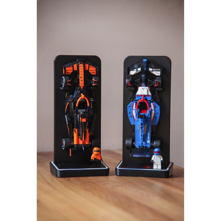 Поддръжка на F1 за Speed Champions автомобили – съвместима с LEGO, Стойка за дисплей и органайзер за колекция