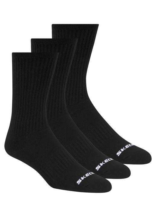 Set sosete Unisex, Skechers 3pk Unisex Non Terry Crew 601102, Negru, 43-46