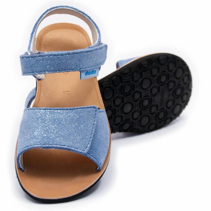 Sandale copii barefoot Dodo Shoes Sunset, Culoare Lumi din piele naturala cu talpa flexibila pentru primii pasi