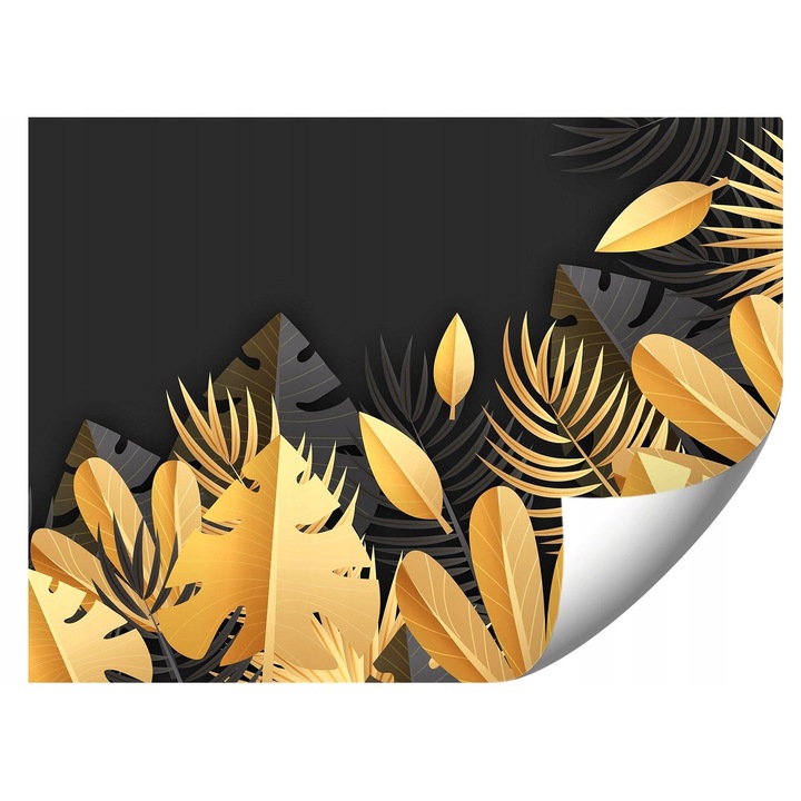 Fotótapéta, 200x140cm, arany levelek, könnyű rögzítés, UV-álló színek