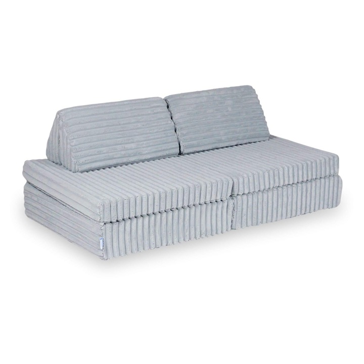 Mini canapea de joaca Mimii Montessori, gri, 2x mare, 2x mic, 2x triunghiuri