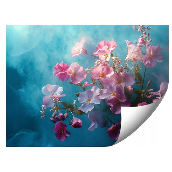 Fotótapéta vlies virágok a füstben, 300x210cm, könnyű szerelés, élénk színek