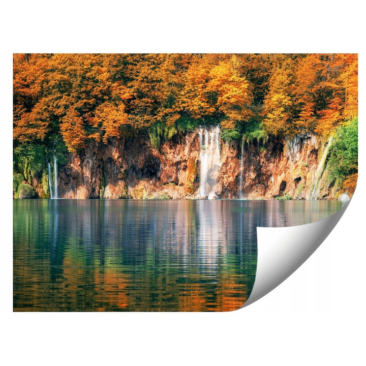 Fotótapéta Plitvicei-tavak vízesései, 300x210cm, élénk színek, UV-álló, ragasztóval és útmutatóval